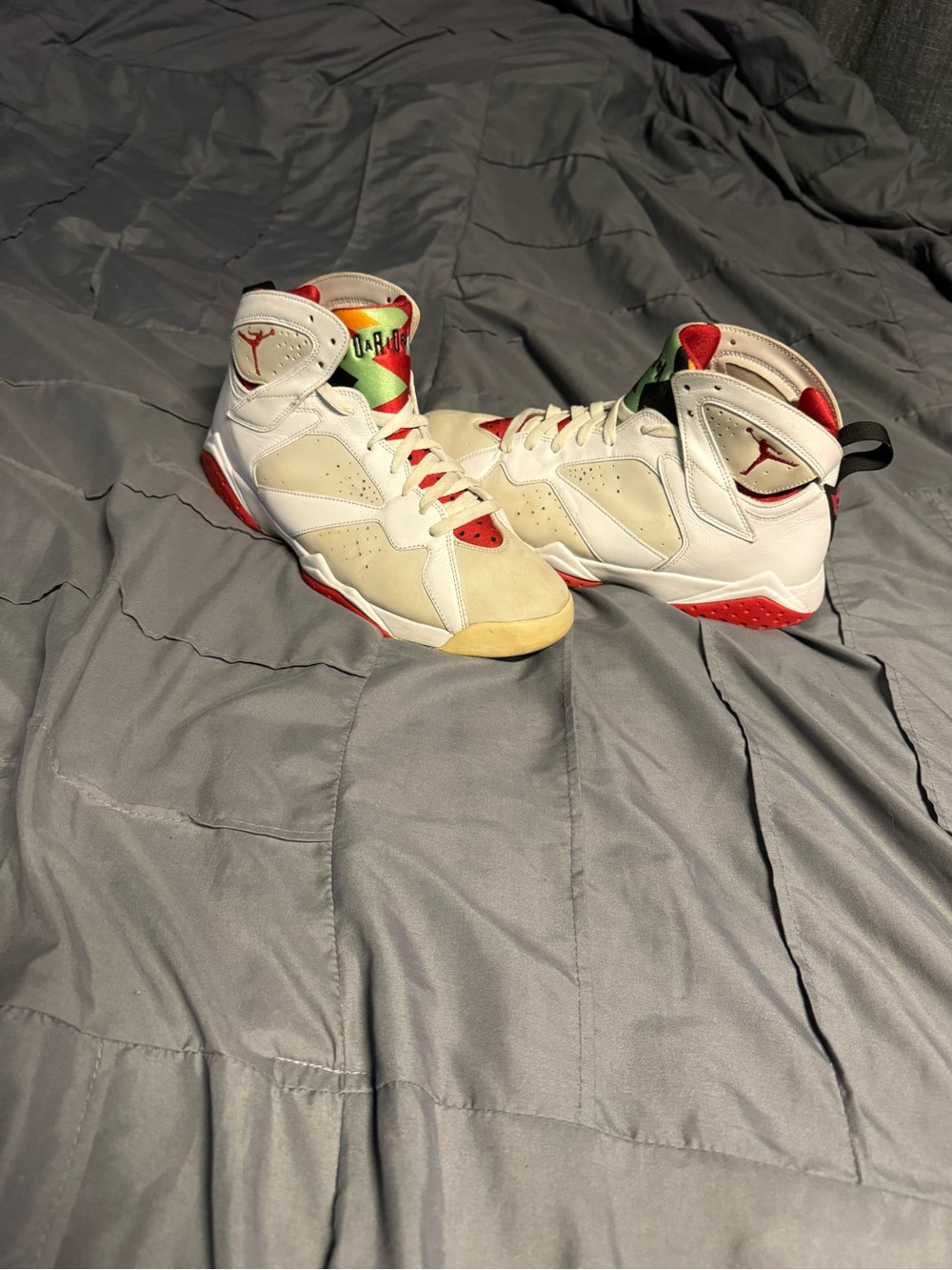Nike Air Jordan 7 Retro Hare 2014 Size 11 304775-125 White Red Black Grey OG